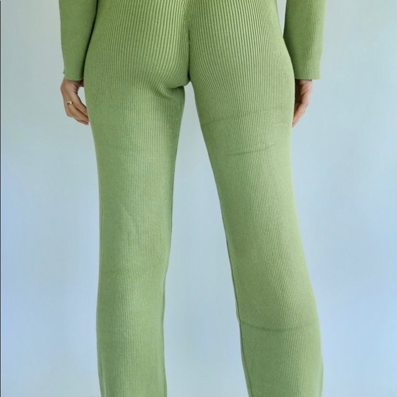 MOSS GREEN MATCHING RIBBED SET - Picture 5 of 5